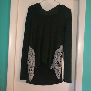 Olive green hi-lo sweater